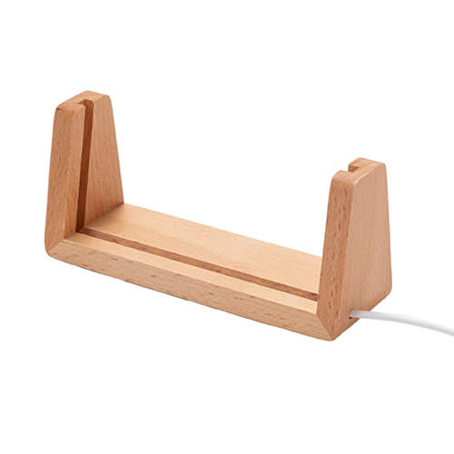 Socle en bois en forme de U pour lampe LED - 14 cm 