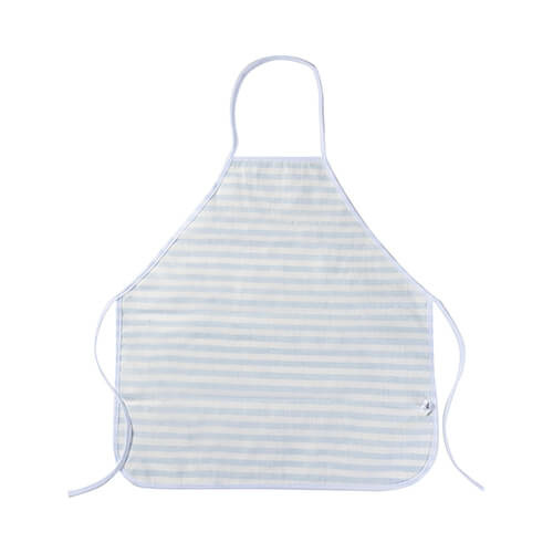 Un tablier en lin pour sublimation - crème à rayures bleues