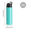 Aluminum water bottle 750 ml with plastic lid with sublimation handle - mint