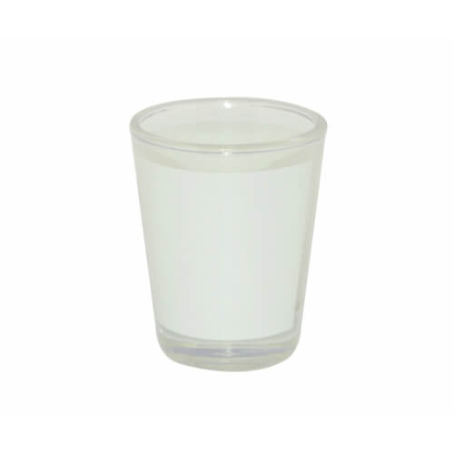 Verre shooter avec patch blanc 45 ml Sublimation Transfert Thermique