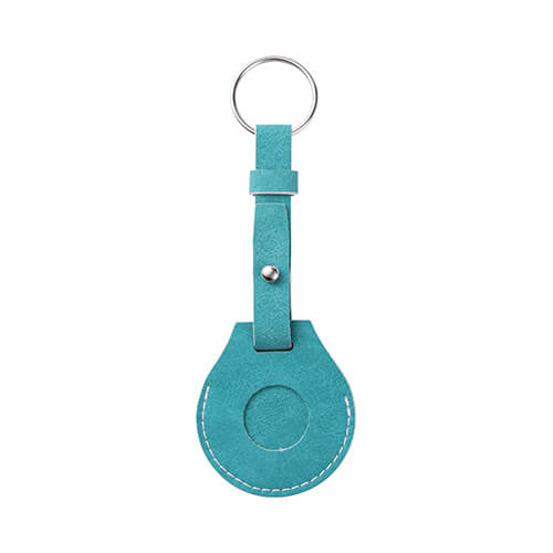 Leather key ring with belt / AirTag case for sublimation - green