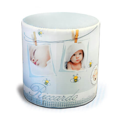 Dvobojna satenska jastučnica za okrugli puf, pogodna za sublimaciju - Plava