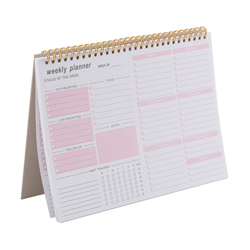 Weekly schedule - pink motif