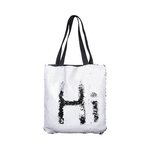 Tas met witte lovertjes 35 x 38 cm voor sublimatie