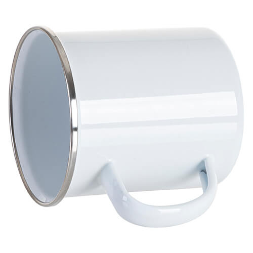 Cană metalică emailată 500 ml pentru sublimare - albă