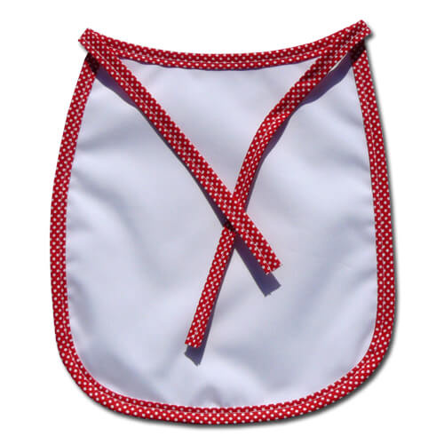 Bavoir pour bébé Premium bordure rouge à pois blancs Sublimation Transfert Thermique