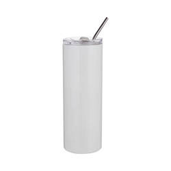 600 ml mug with a straw for sublimation - White