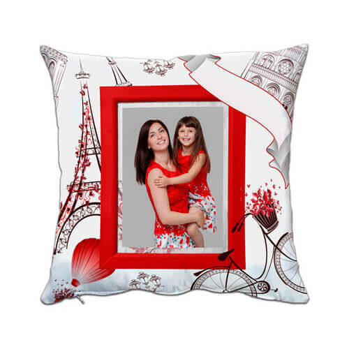 Two-colour microfibre cover 38 x 38 cm for sublimation printing - Paris