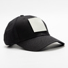 Cotton baseball cap with square velcro patch for sublimation - black