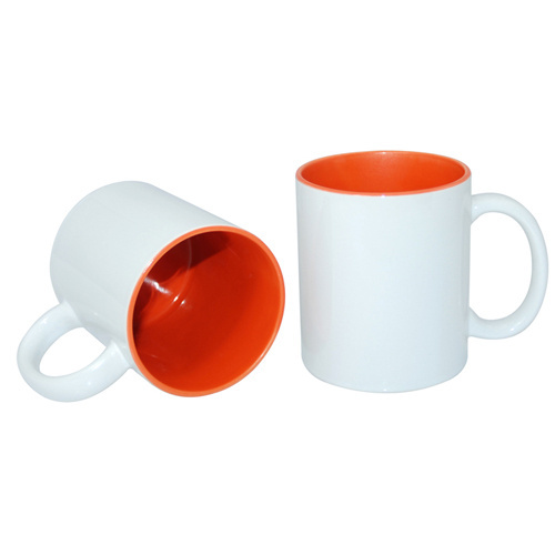 Taza JS Coating 330 ml con interior naranja Sublimación Transferencia Térmica