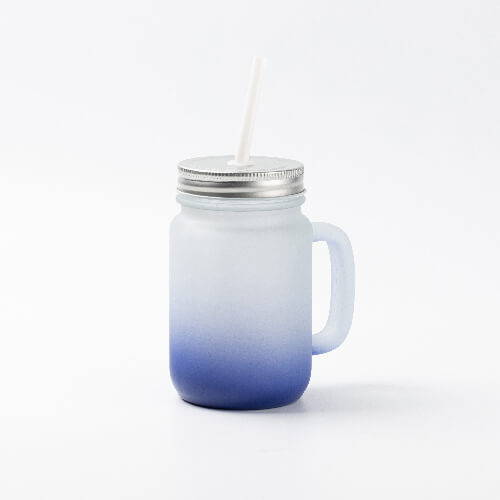 Mason Jar himmeä lasimuki sublimaatiota varten - tummansininen kaltevuusasteikko
