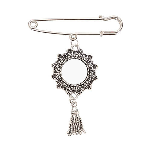 Ronde broche - veiligheidsspeld met kwastje voor sublimatie