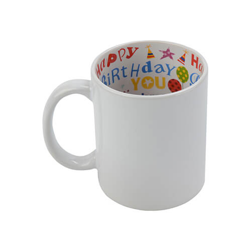 Mug A+ 330 ml with the Happy Birthday inside Sublimation Termotransfer