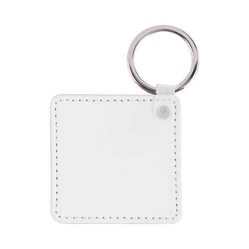 Dubbelzijdige leren sleutelhanger voor sublimatie - vierkant