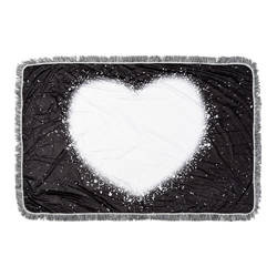 Pluche deken Bleached Starry Black Heart voor sublimatie