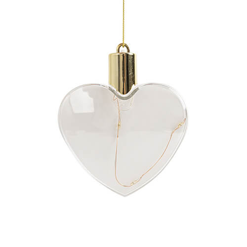 Plastkugle med farvet lys - hjerte til sublimering