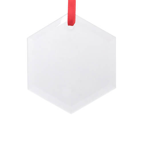 Glazen kerstboom tag voor sublimatie - kleine zeshoek