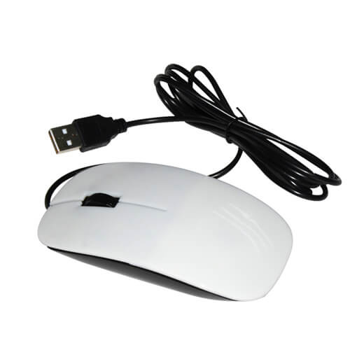 Souris d'ordinateur optique avec fil 3D noire Sublimation Transfert Thermique