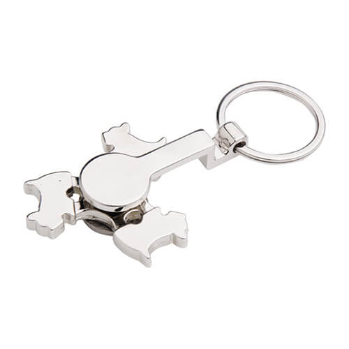 Metalnøglering - spinner til sublimering - hund - orange
