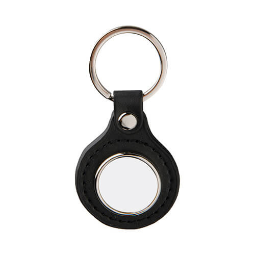 Leather and metal pendant for sublimation - the wheel - black