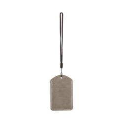 Leather luggage tag for sublimation - gray dome with black string