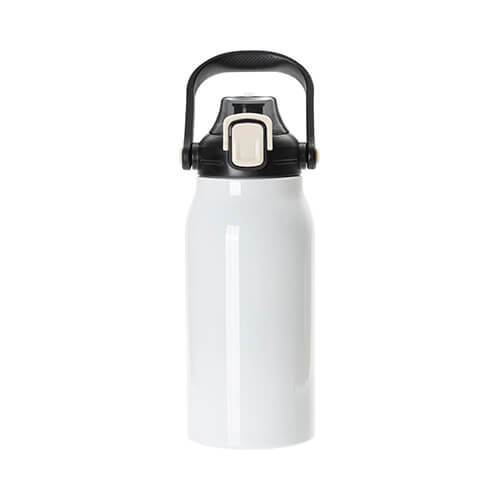 Stainless steel 1300 ml travel bottle with handle - white
