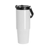 Mug de voyage en acier inoxydable 900 ml avec couvercle et embout pour sublimation - blanc