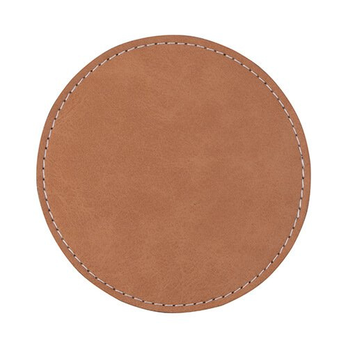 Bőr kerek bögre alátét szublimációhoz - barna