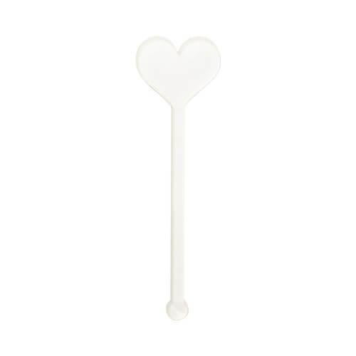 Akrilna miješalica za piće 10 cm za sublimaciju - srce