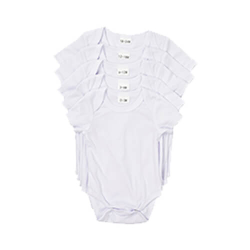 Kinderromper met korte mouwen voor sublimatie - wit 