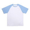 White T-shirt with light blue sleeves JSubli Apparel Sublimation Thermal Transfer