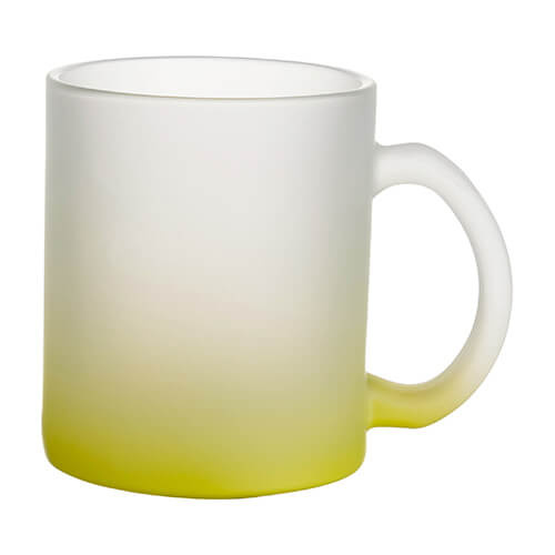 330 ml matēta stikla krūze sublimācijai - laima zaļš gradients