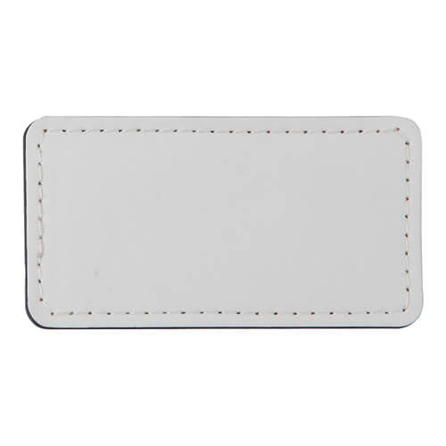 Insignia de piel de 8,2 x 4,4 cm para sublimación - blanco
