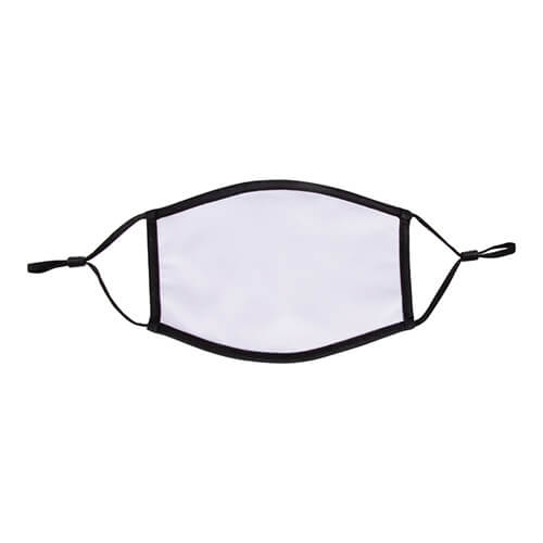 Large face mask with black trimming and sequins for sublimation