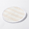 Canvas cup coaster Ø 10 cm cream with yellow stripes for sublimation