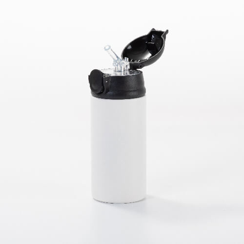 Børneflaske i rustfrit stål på 360 ml til sublimering - mat hvid