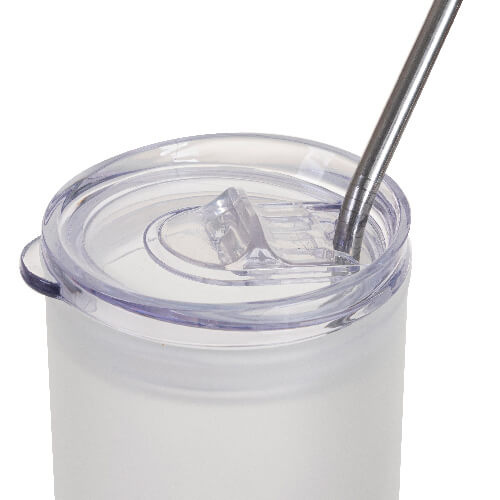 750 ml matinis puodelis su plastikiniu dangteliu ir šiaudeliu sublimacijai - žalias gradientas