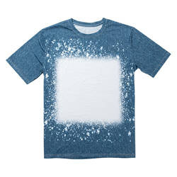 Tricou de bumbac ca de bumbac albit Starry Denim pentru sublimare