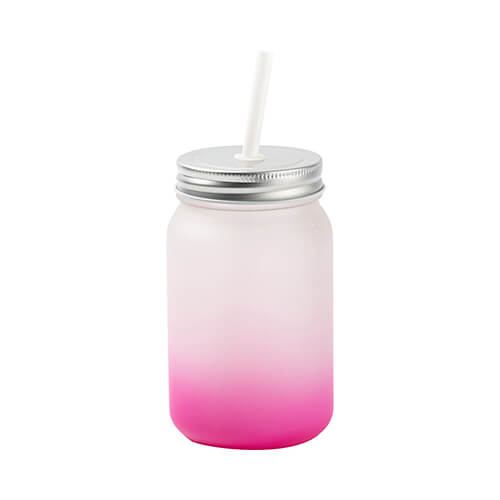 "Mason Jar" 450 ml matinis puodelis be kilpos sublimacijai - Violetinis gradientas