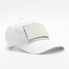 Gorra de béisbol de algodón con parche rectangular de velcro para sublimación - blanco