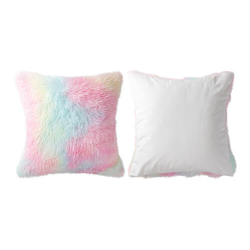 Värviline padjapüür 45 x 45 cm pikkade karvade fliisist ja mikrokiust sublimatsiooni jaoks