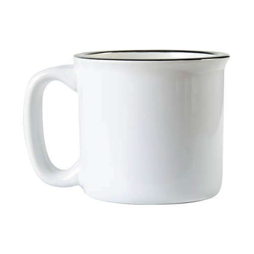 Keramický smaltovaný hrnček 400 ml na sublimáciu - biely