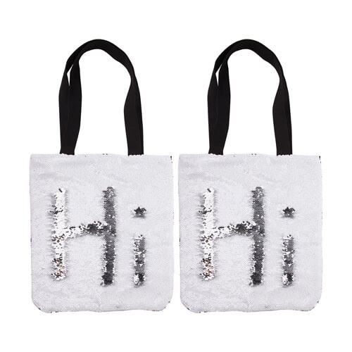 Lot de 2 sacs à sequins blancs pour sublimation