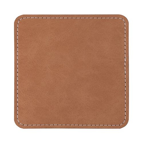 Ādas kvadrātveida krūžu paliktnis sublimācijai - brūns
