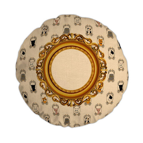 Ľanová obliečka na vankúš Ø 60 cm na sublimáciu - Mačky