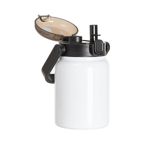 Sticlă de călătorie din oțel inoxidabil 750ml cu mâner sublimat - alb