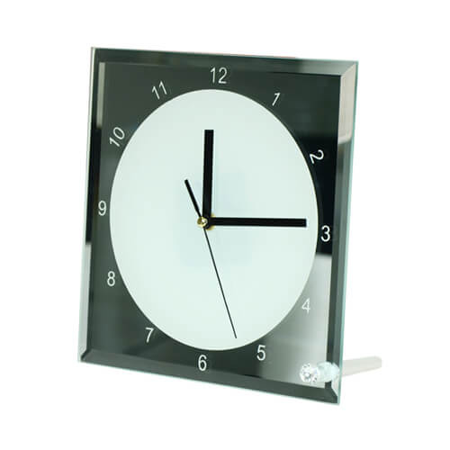 Horloge de bureau en verre 20 x 20 cm Sublimation Transfert Thermique