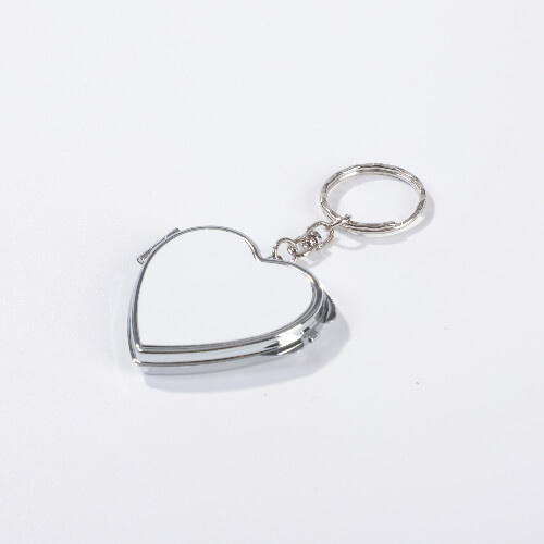 Keyring with a lockable sublimation mirror - heart