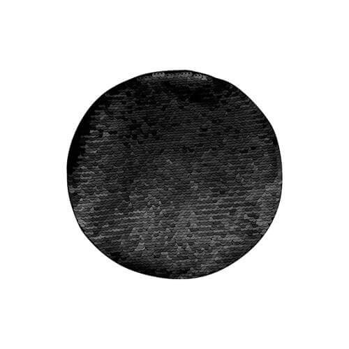 Kaksiväriset paljetit sublimaatio- ja tekstiilisovelluksiin - musta ympyrä Ø 19
