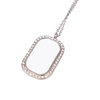 Collier diamant pour sublimation - rectangulaire - argent